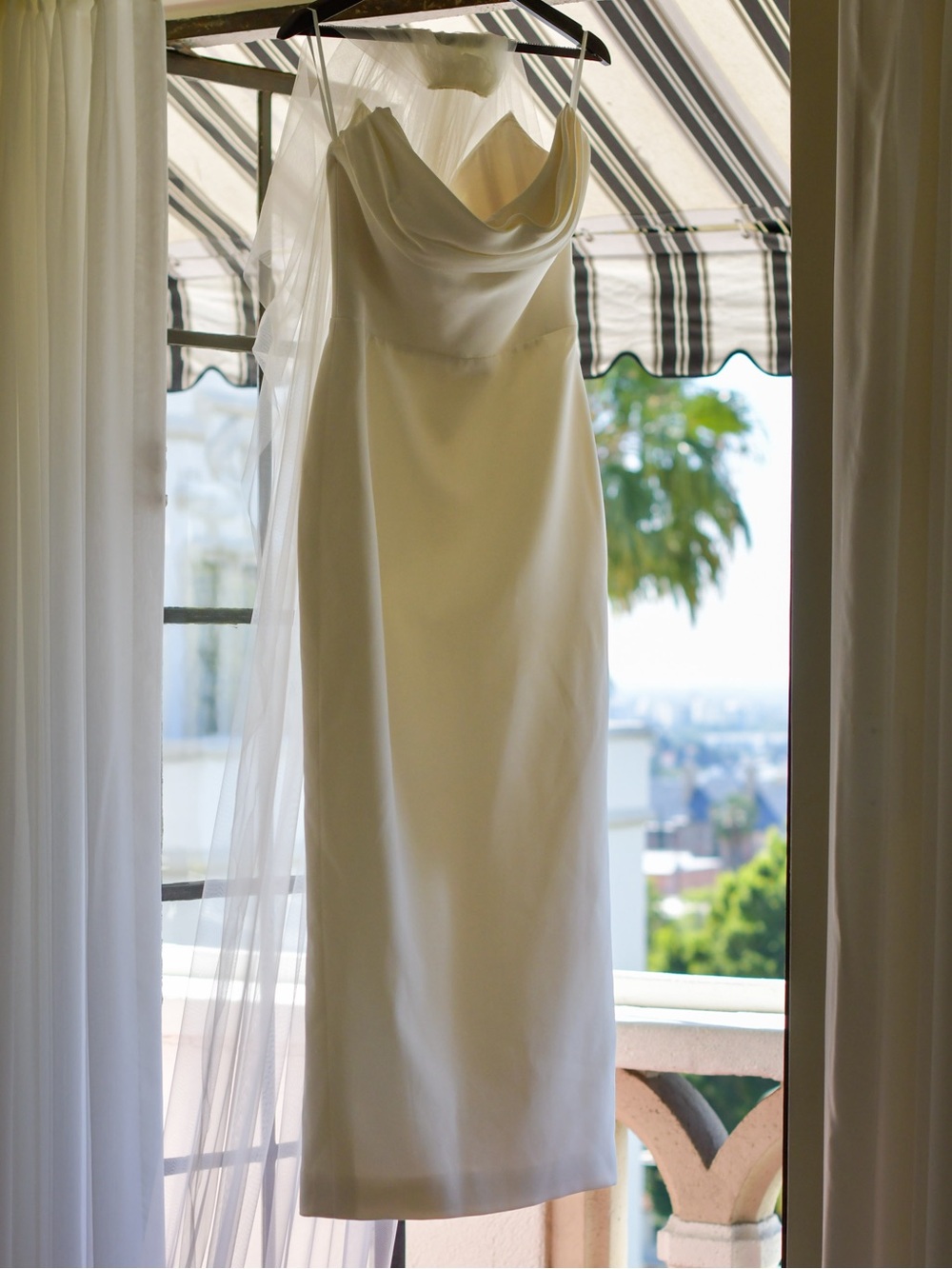Romona Keveza silk wedding gown